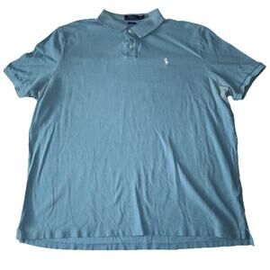 POLO RALPH LAUREN Polo Shirt Mens XXL Light Blue Casual Classic Preppy Pony Logo